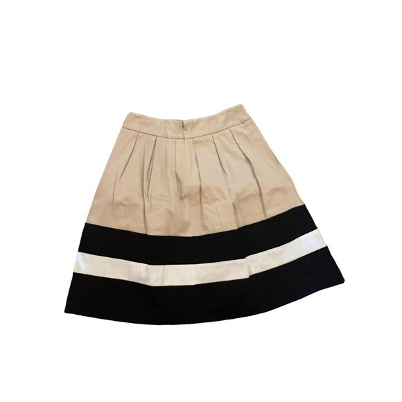 WHITE HOUSE BLACK MARKET WHBM Tan Black A Line Skirt Size 0 - Picture 5 of 7